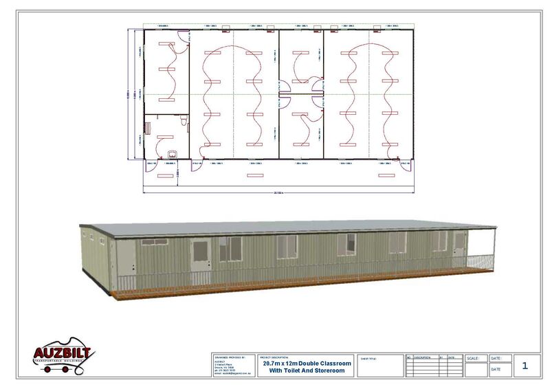 207m x 12m Double Classroom  With Toilet And Storeroom