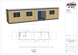 12m x 3m Lunchroom with 2 partitions