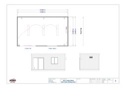6m x 3.45m Office with Glass Sliding Door